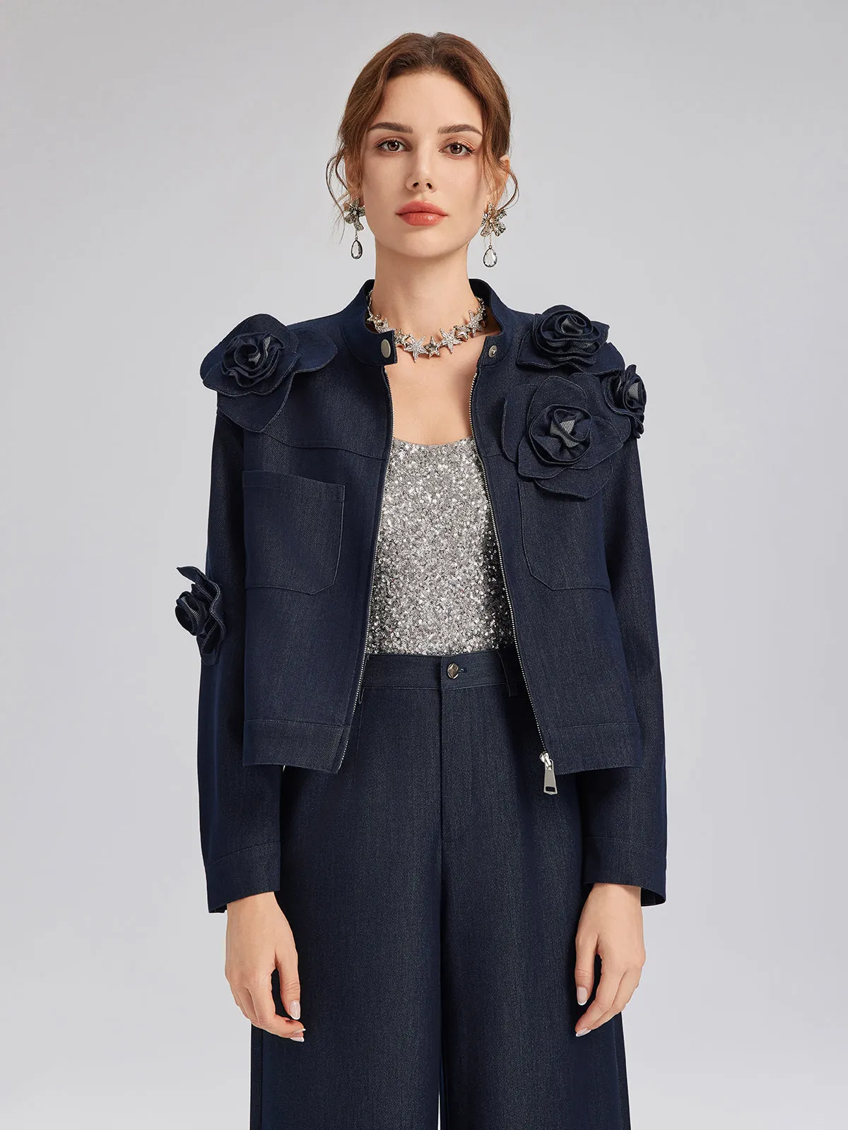 Handcrafted 3D Floral Jacket sold by Rich Radi Q's product image thumbnail 5