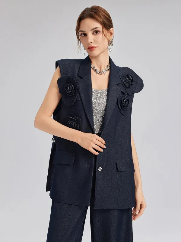 Handcrafted 3D Floral Versatile Vest made by Rich Radi Q's