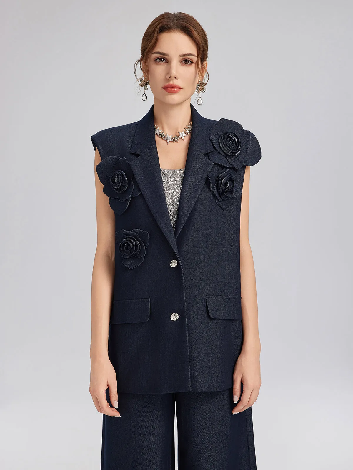 Handcrafted 3D Floral Versatile Vest sold by Rich Radi Q's product image thumbnail 4