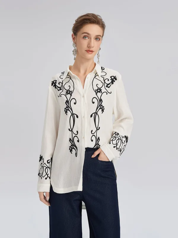 Linen Embroidered Relaxed Shirt sold by Rich Radi Q's