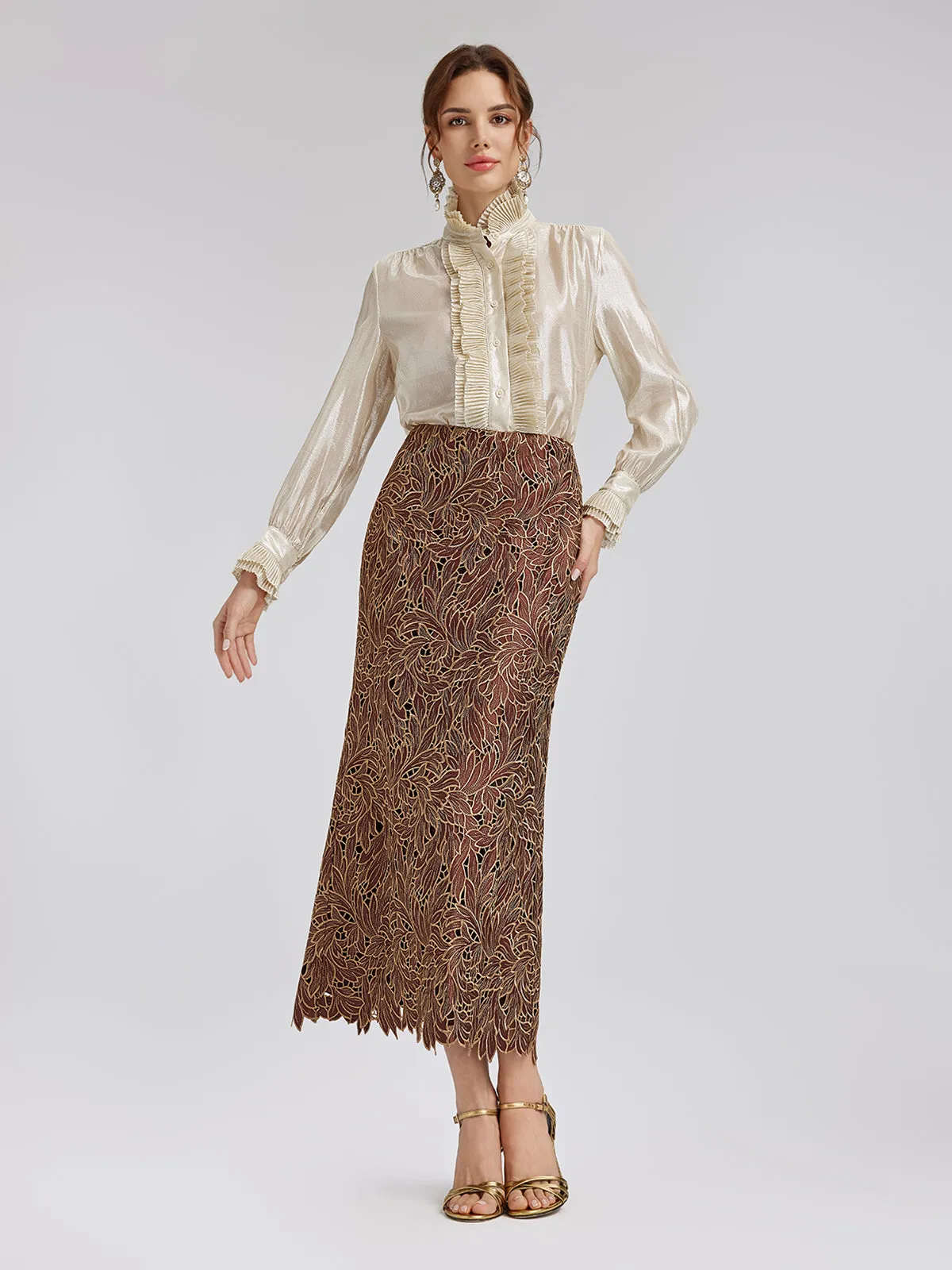 Water-Soluble Embroidery Concealed Zip Skirt sold by Rich Radi Q's product image thumbnail 2