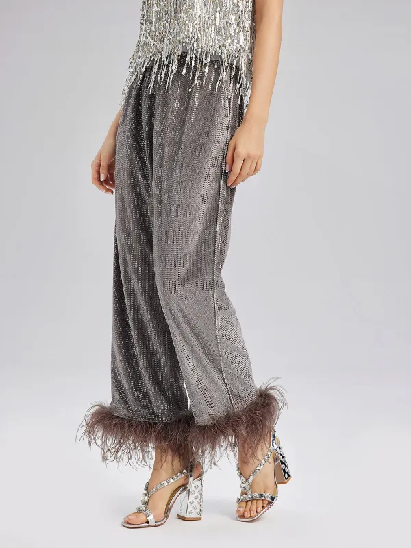 Hand-Sewn Feather Detachable Elastic Waist Pants sold by Rich Radi Q's