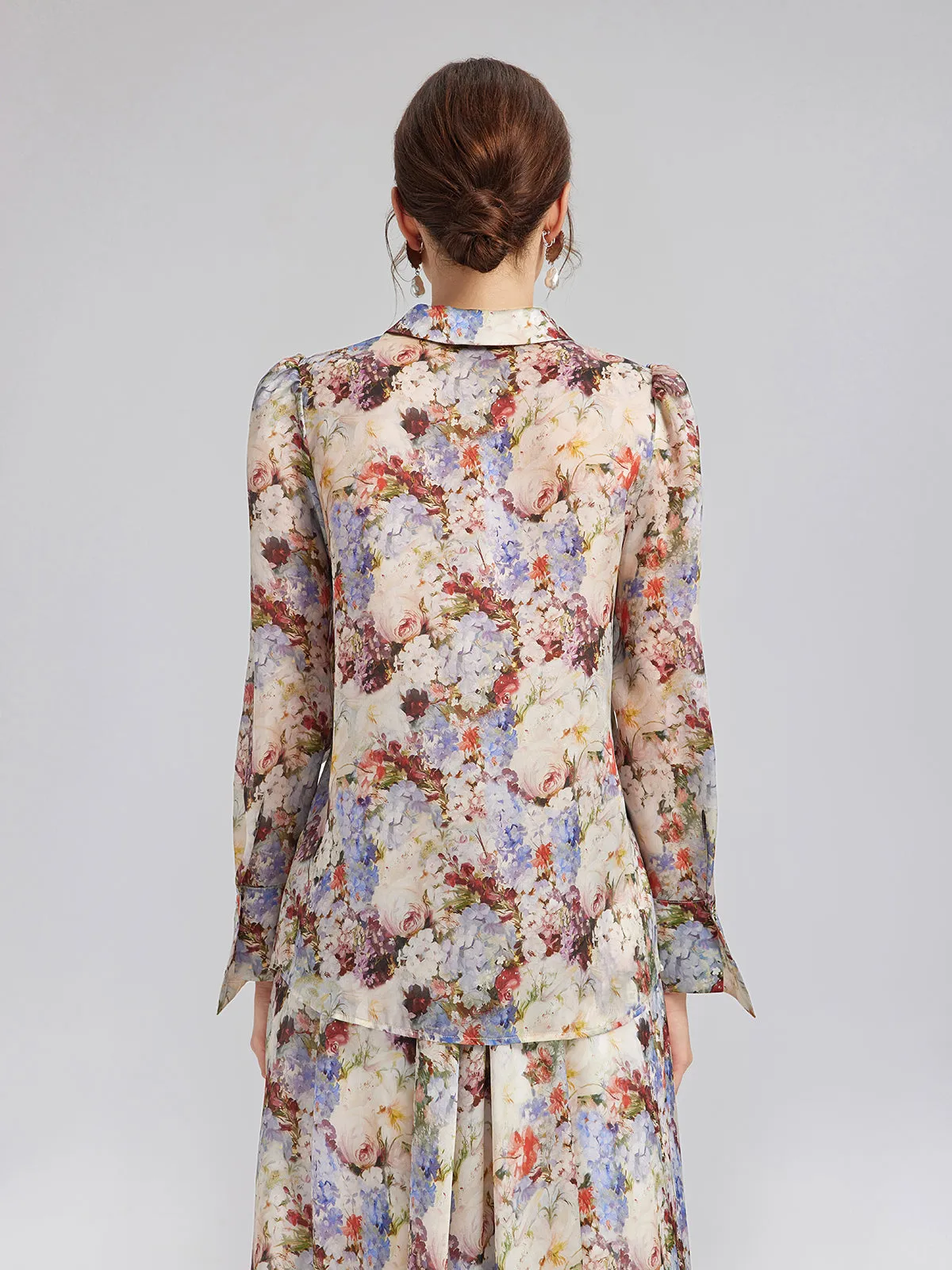 Silk Organza Baroque Print Shirt (Detachable Flower Included) sold by Rich Radi Q's product image thumbnail 4