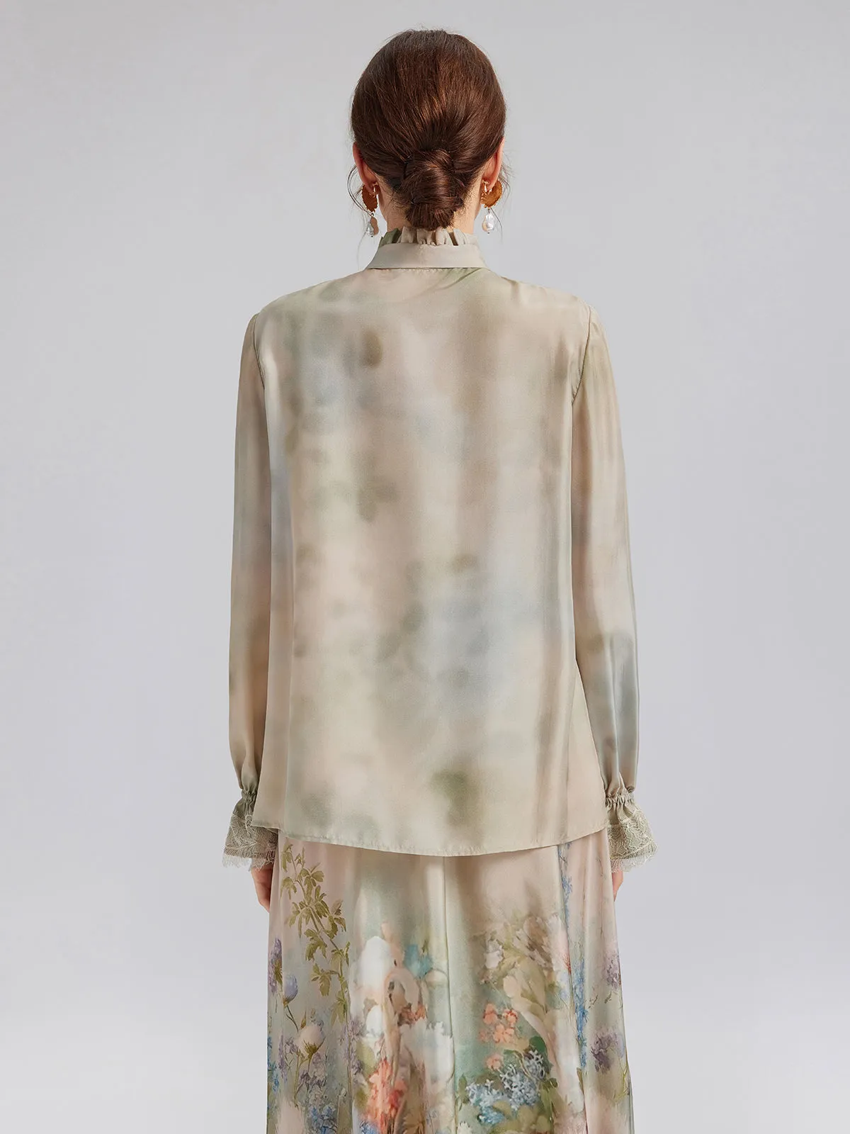 Impressionist Floral Silk Tie-Neck Blouse sold by Rich Radi Q's product image thumbnail 5