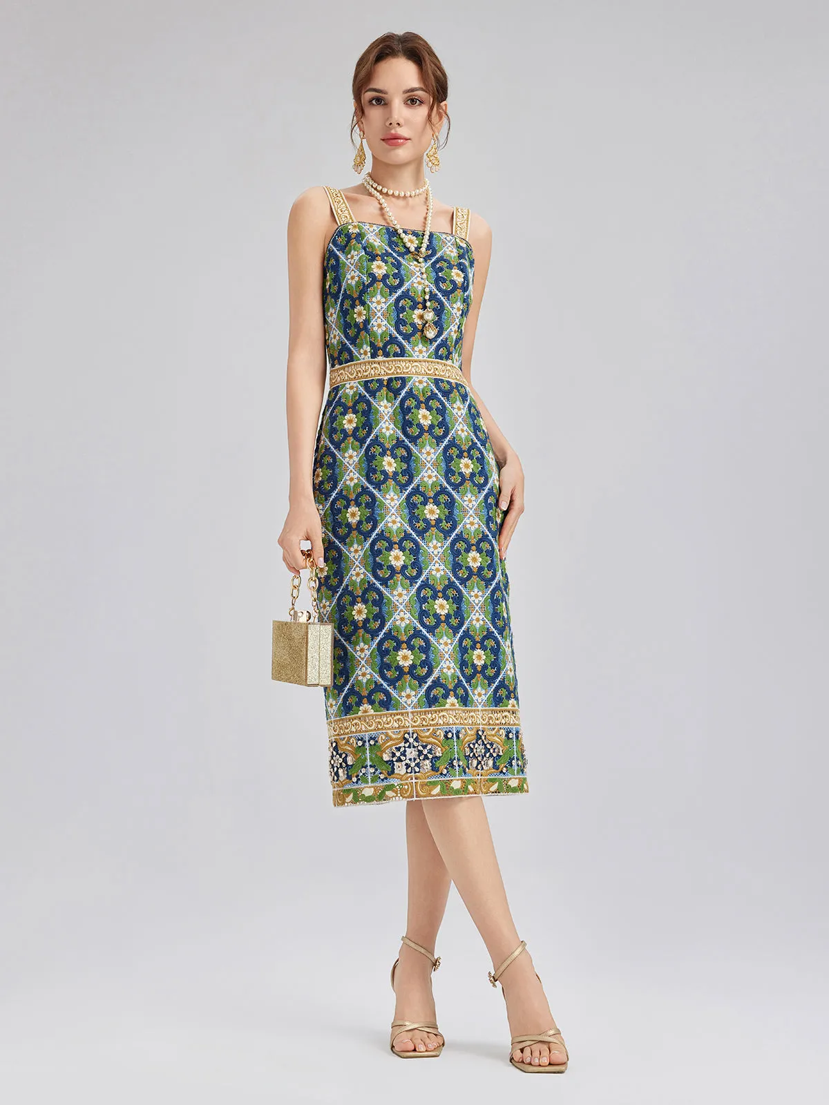 Crystal-Trim Guipure Lace Slip Dress sold by Rich Radi Q's product image thumbnail 2