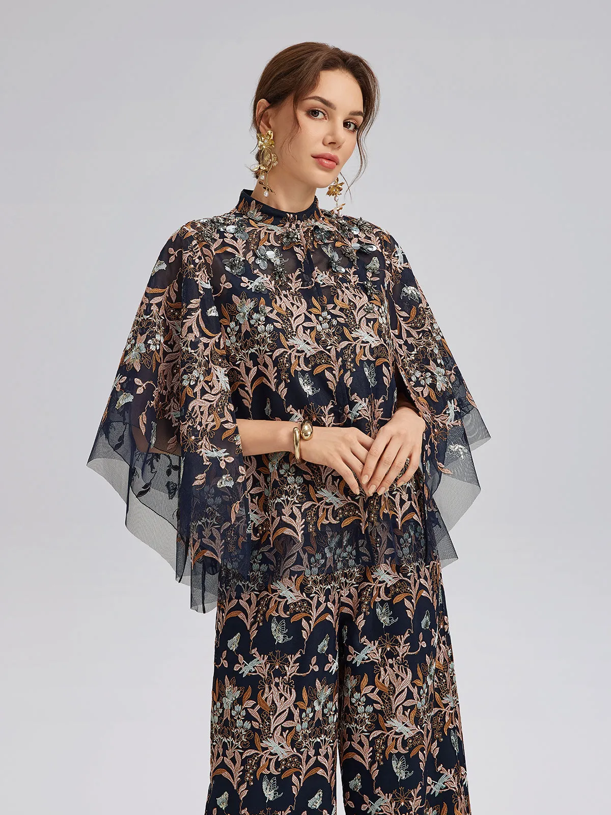 Multicolor Floral Embroidered Beaded Top sold by Rich Radi Q's