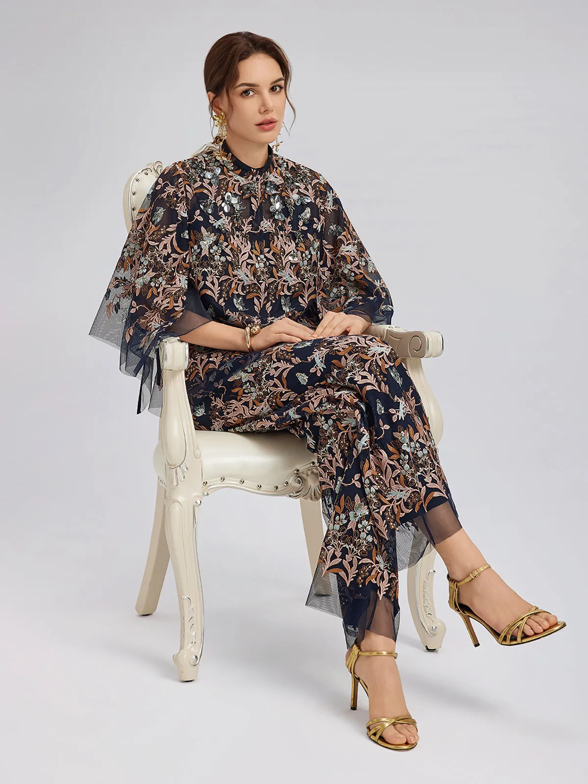 Multicolor Floral Embroidered Beaded Top sold by Rich Radi Q's product image thumbnail 3