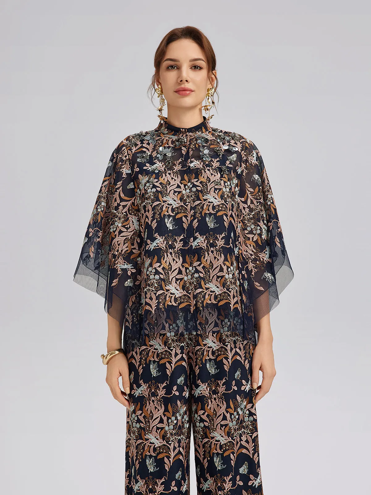 Multicolor Floral Embroidered Beaded Top sold by Rich Radi Q's product image thumbnail 2