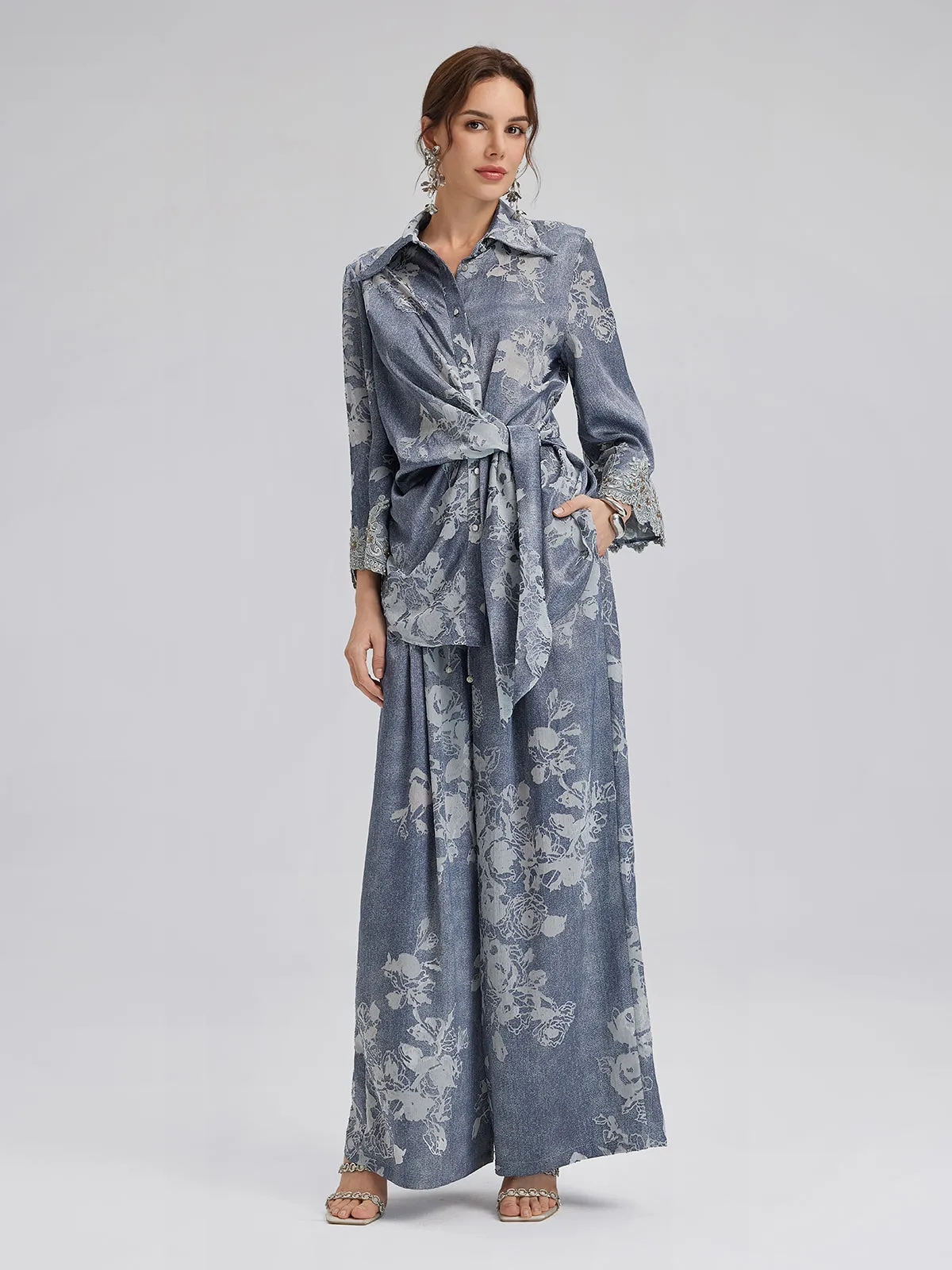 Burnout Floral Drawstring Pants sold by Rich Radi Q's product image thumbnail 3