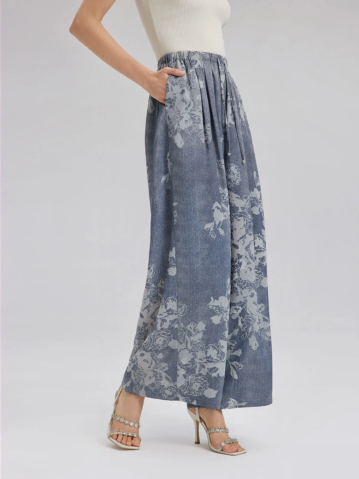 Burnout Floral Drawstring Pants sold by Rich Radi Q's product image thumbnail 2