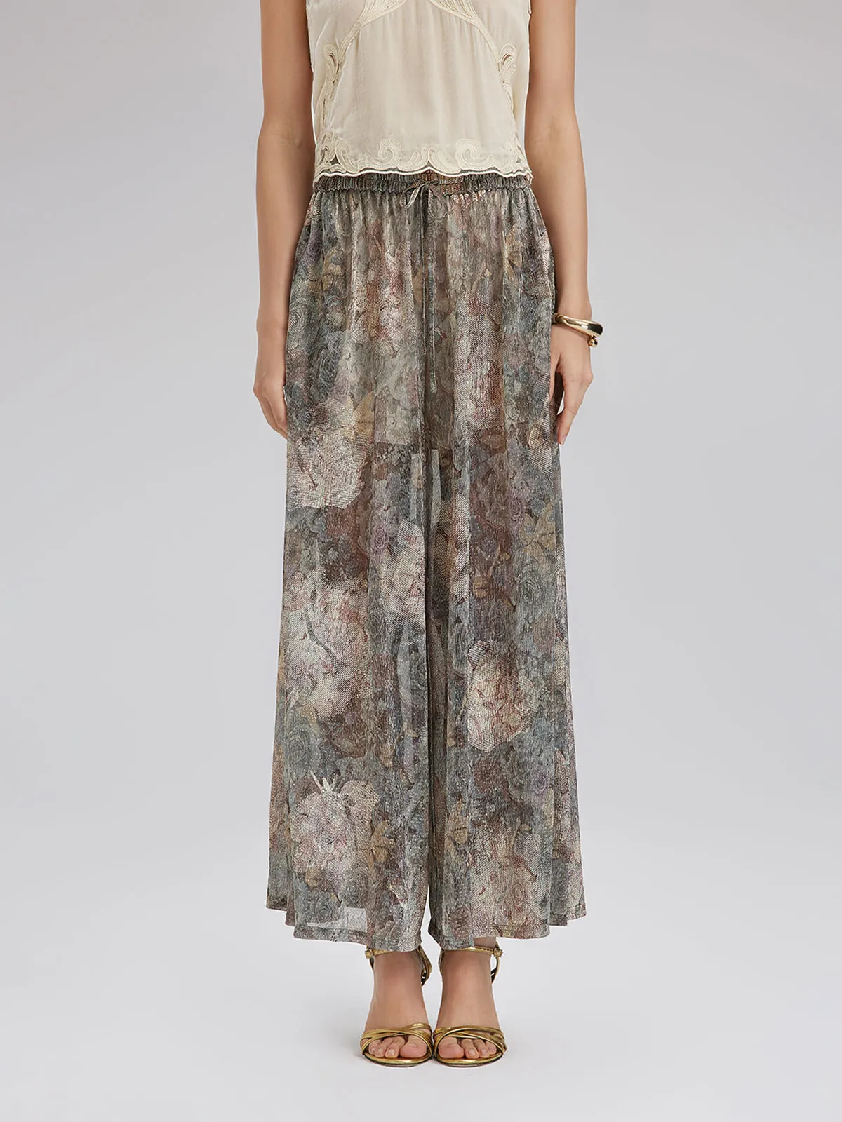 Foil-Printed Lurex Knit Drawstring Pants sold by Rich Radi Q's product image thumbnail 5