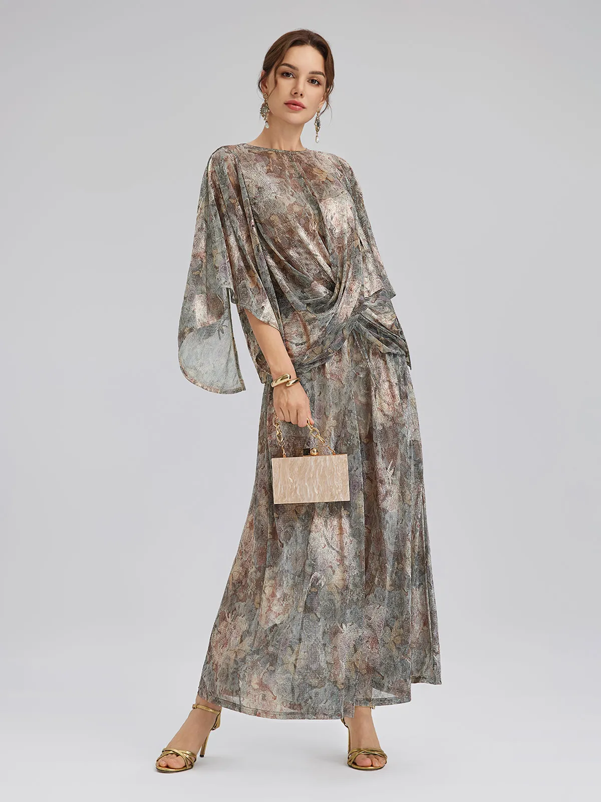 Foil-Printed Lurex Knit Crossover Top sold by Rich Radi Q's product image thumbnail 2