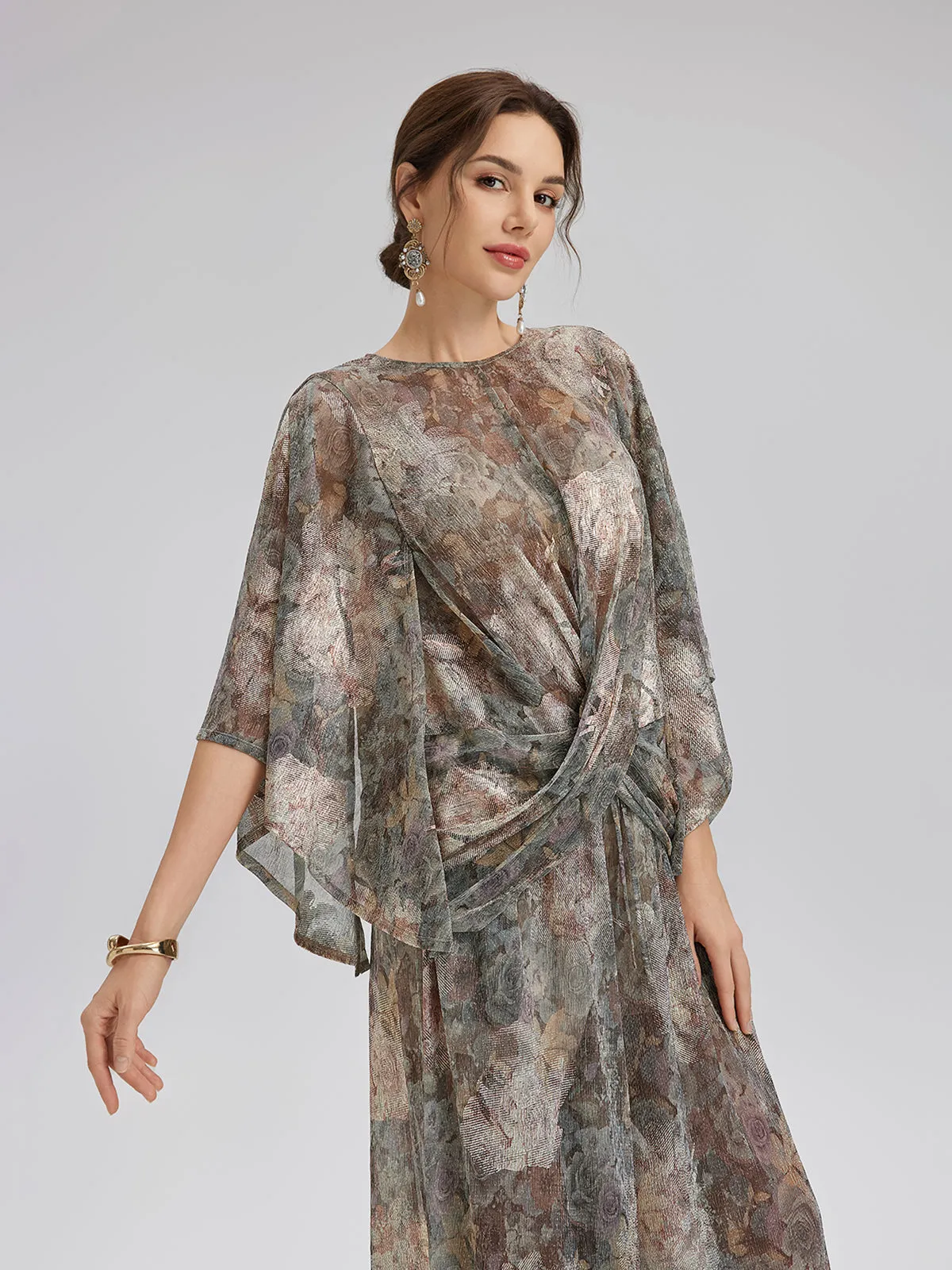 Foil-Printed Lurex Knit Crossover Top sold by Rich Radi Q's product image thumbnail 3