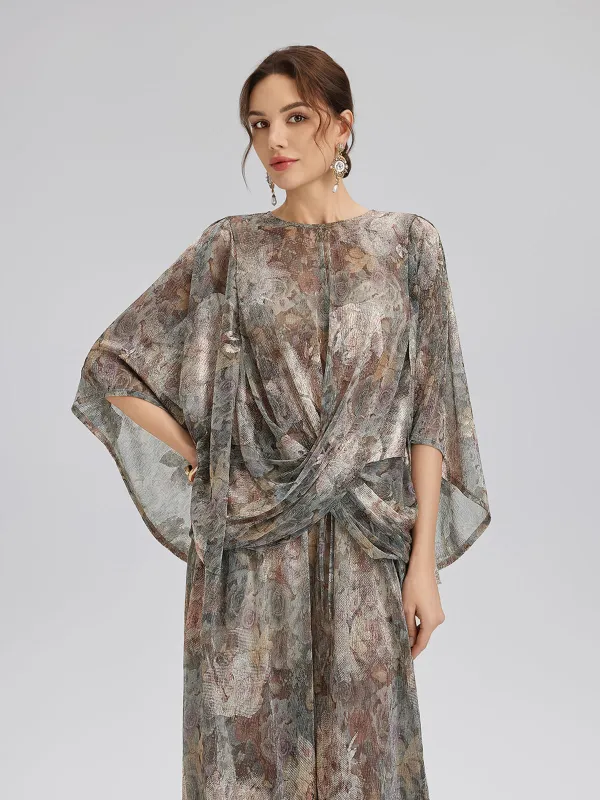 Foil-Printed Lurex Knit Crossover Top sold by Rich Radi Q's