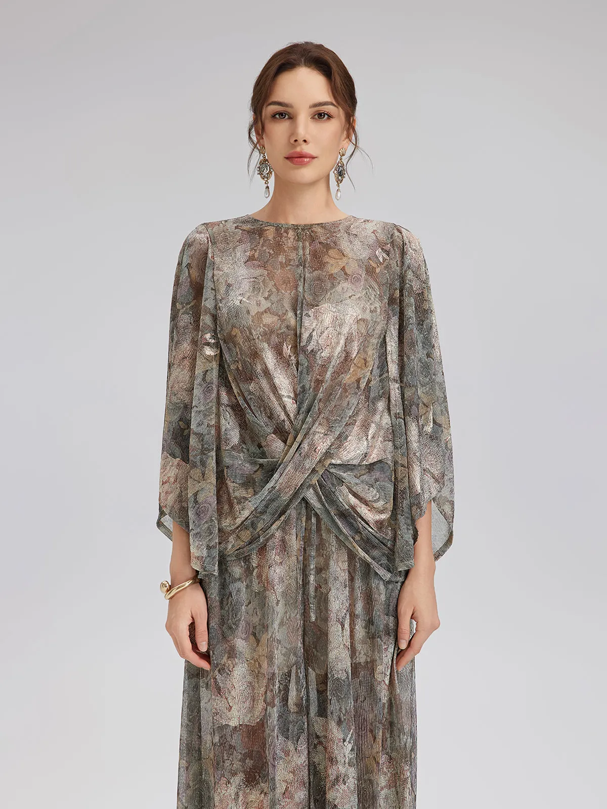 Foil-Printed Lurex Knit Crossover Top sold by Rich Radi Q's product image thumbnail 4