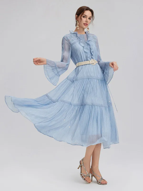 Garment Dyeing Lace Trim Silk Crepe Dress (100% Silk) sold by Rich Radi Q's