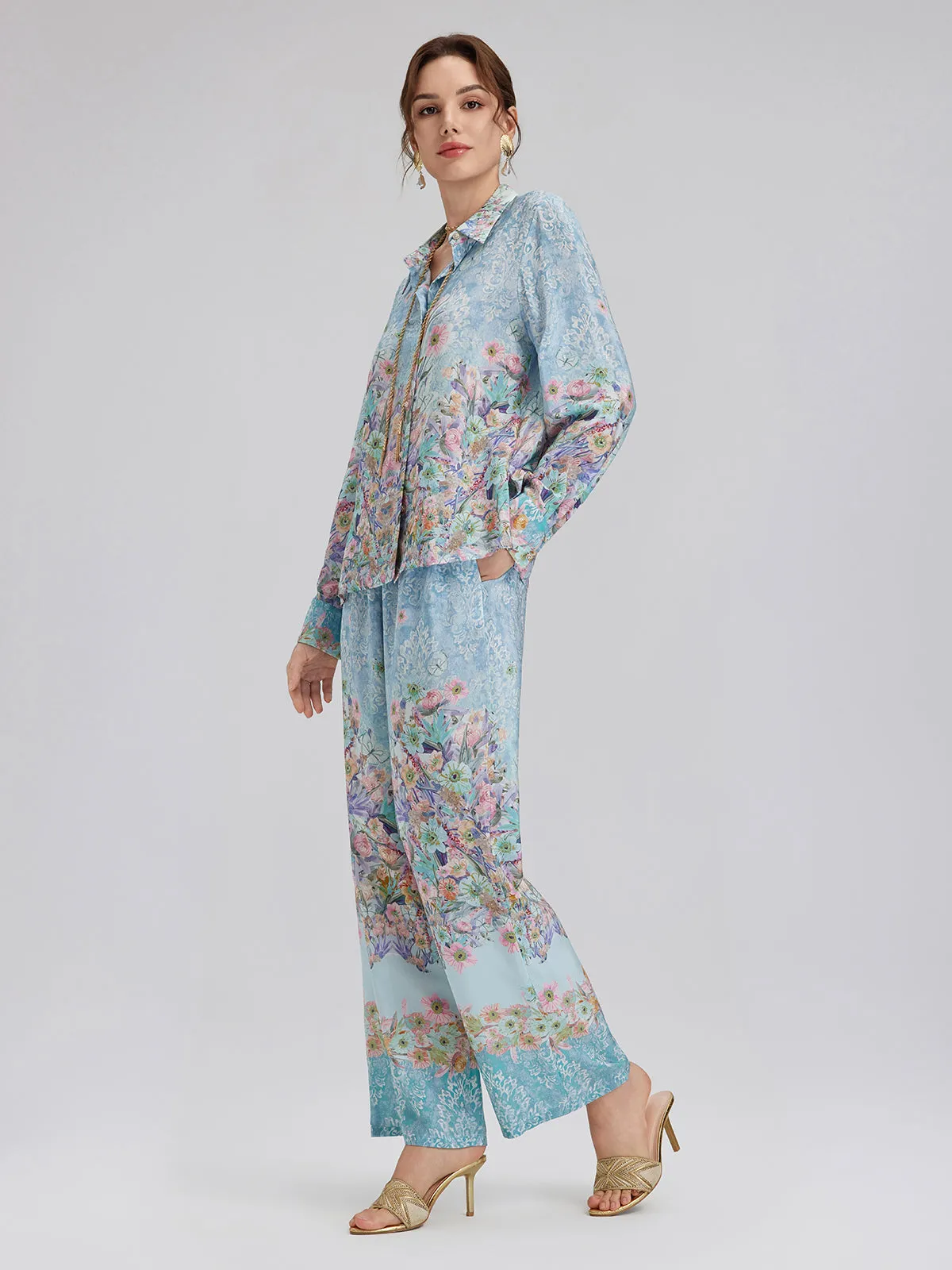 Silk Double Crepe Printed French Shirt sold by Rich Radi Q's product image thumbnail 5