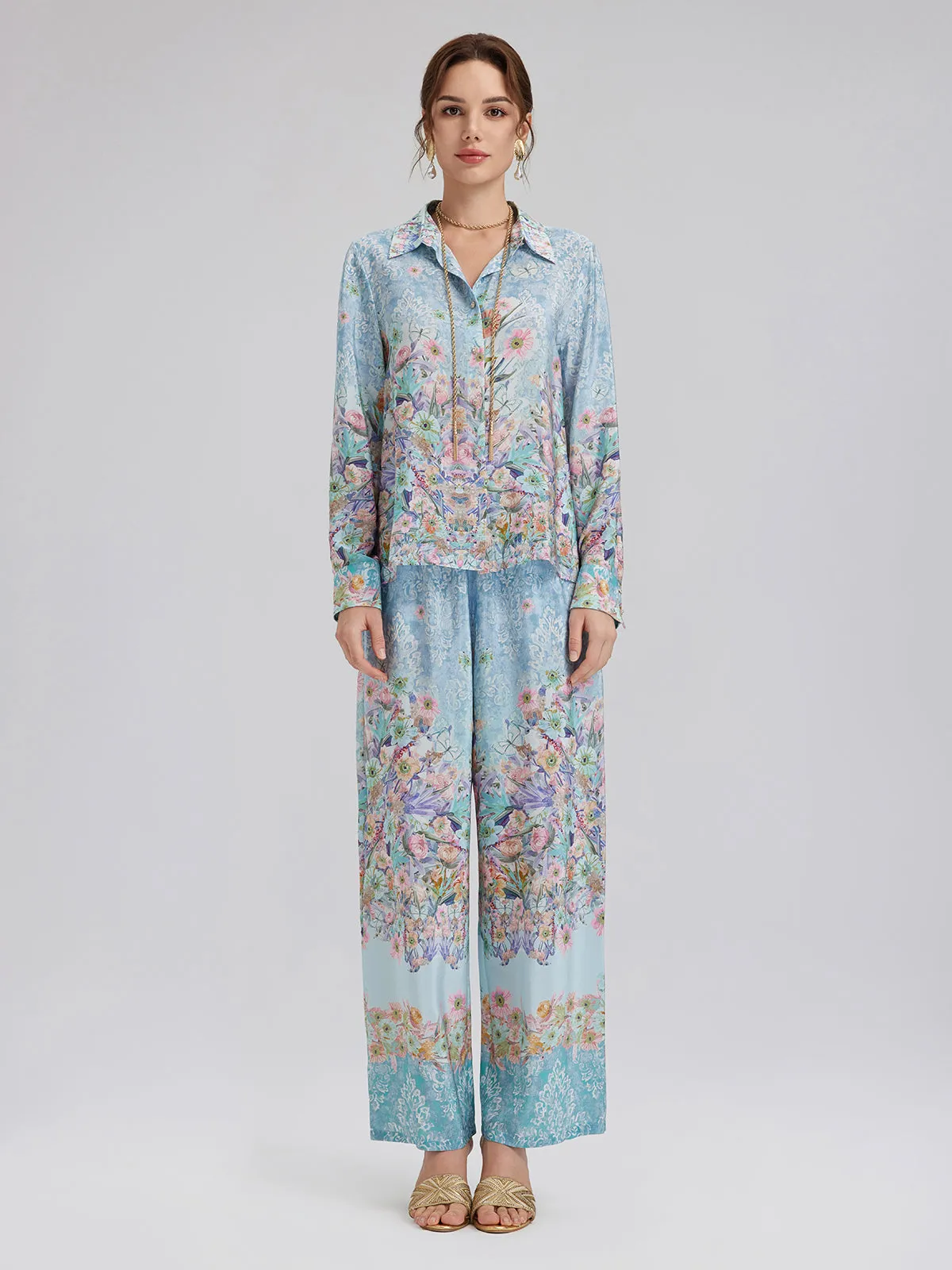 Silk Double Crepe Printed French Shirt sold by Rich Radi Q's product image thumbnail 4