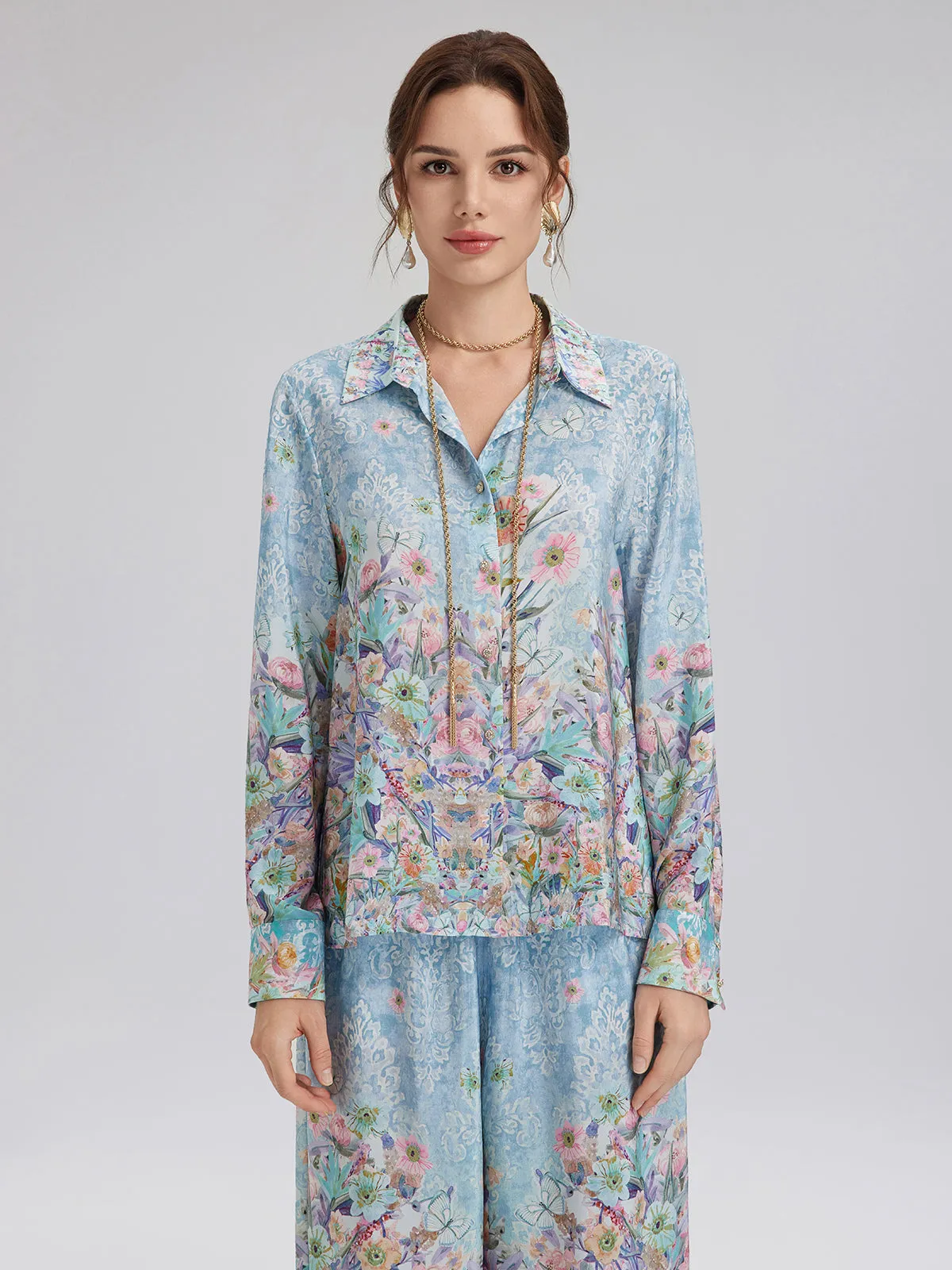 Silk Double Crepe Printed French Shirt sold by Rich Radi Q's product image thumbnail 2