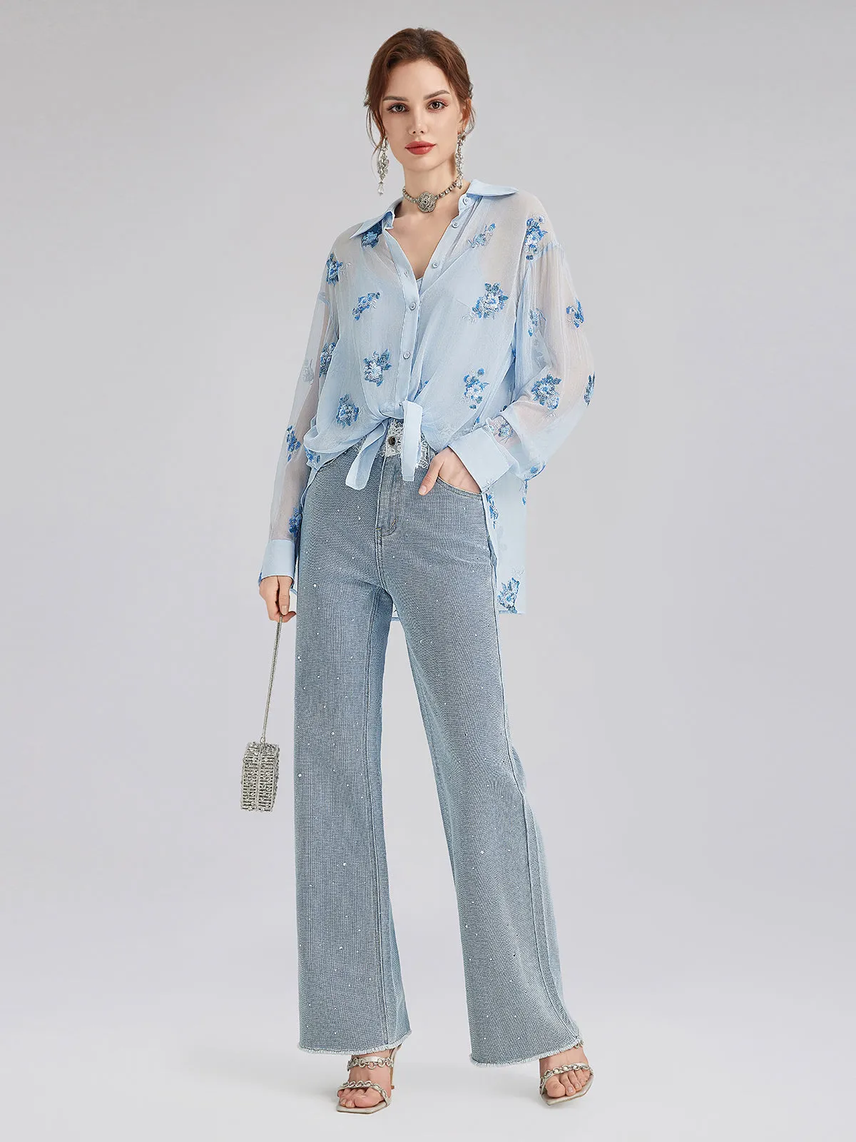 Silk Floral Embroidered Shirt sold by Rich Radi Q's product image thumbnail 3