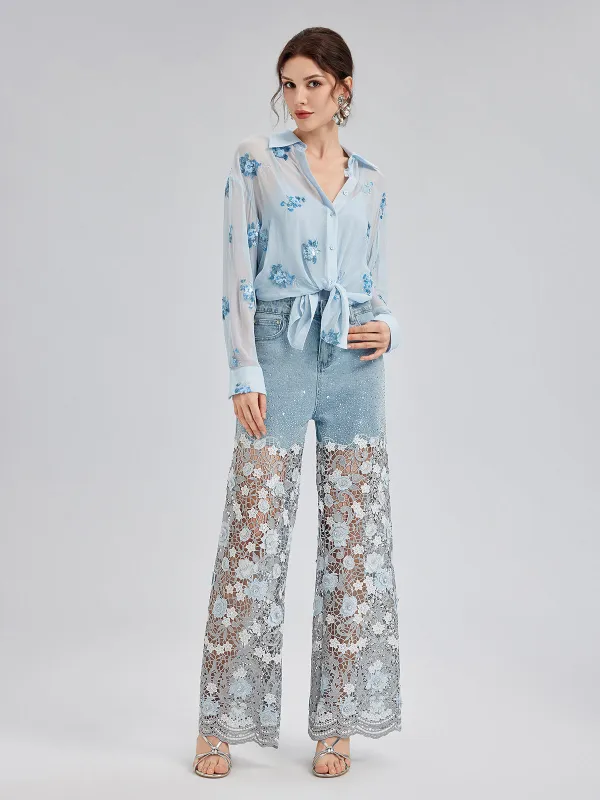 Silk Floral Embroidered Shirt sold by Rich Radi Q's