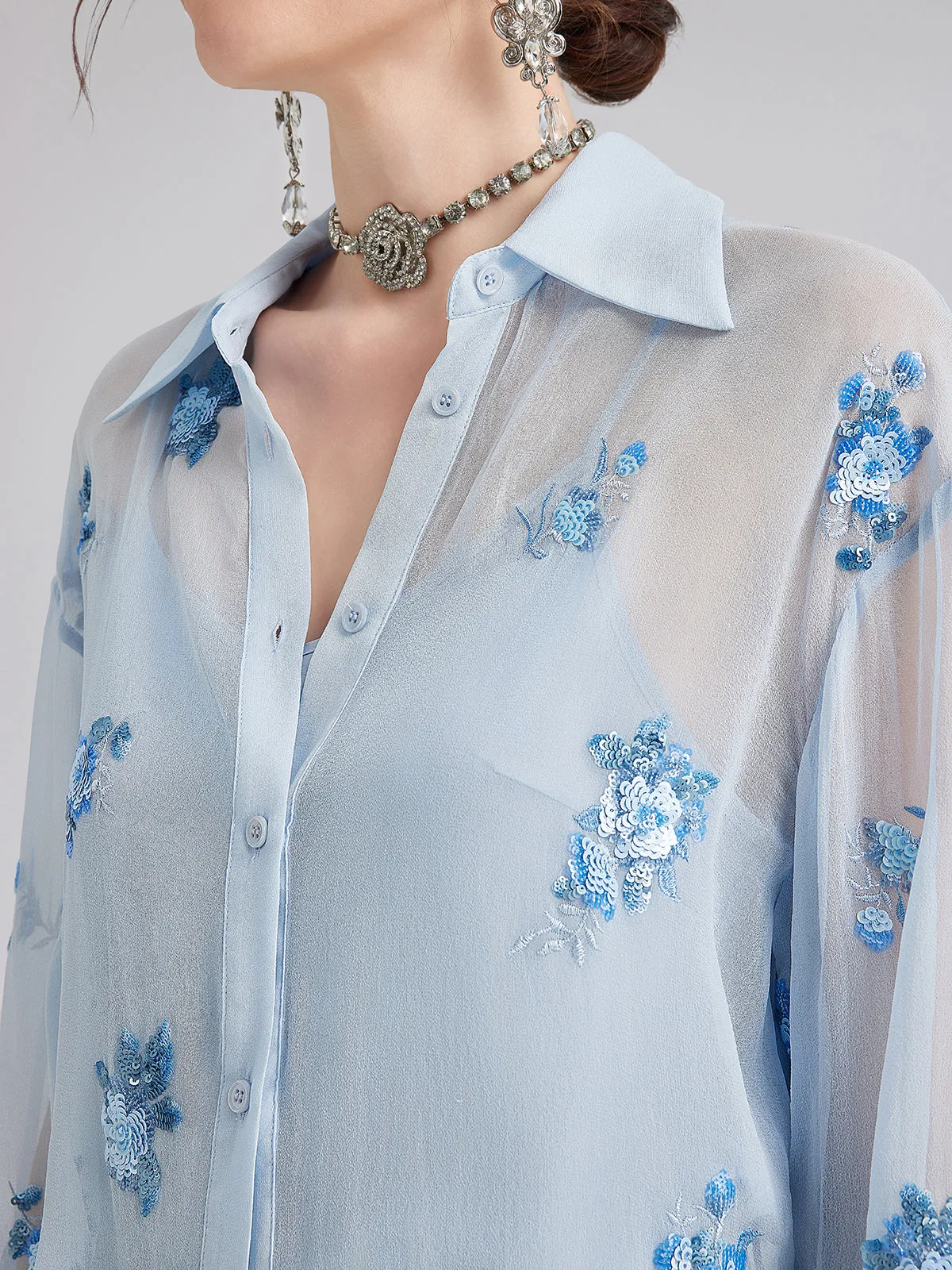 Silk Floral Embroidered Shirt sold by Rich Radi Q's product image thumbnail 5