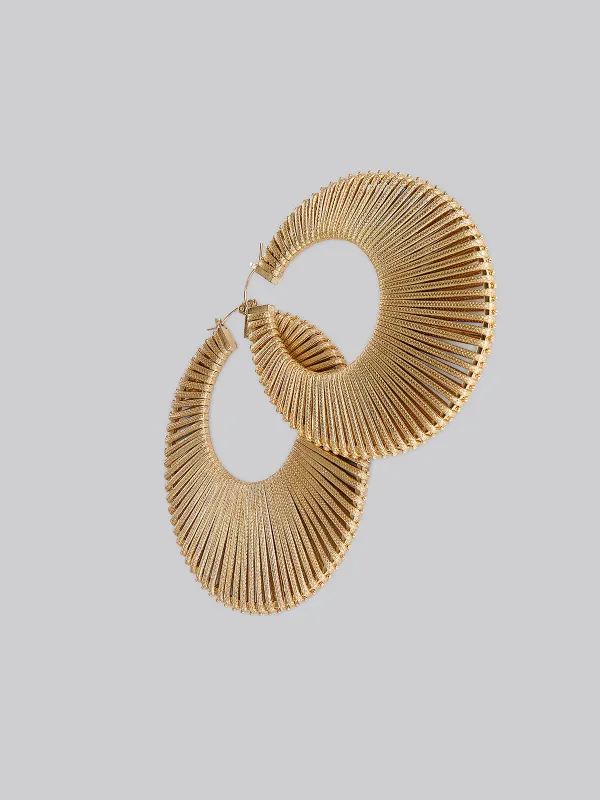 Sculpted Fan Statement Earrings sold by Rich Radi Q's