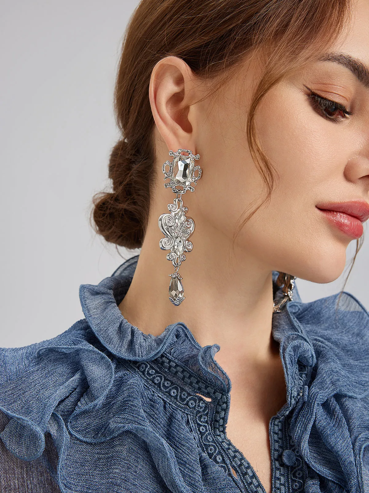 Vintage Crystal Drop Earrings sold by Rich Radi Q's product image thumbnail 2