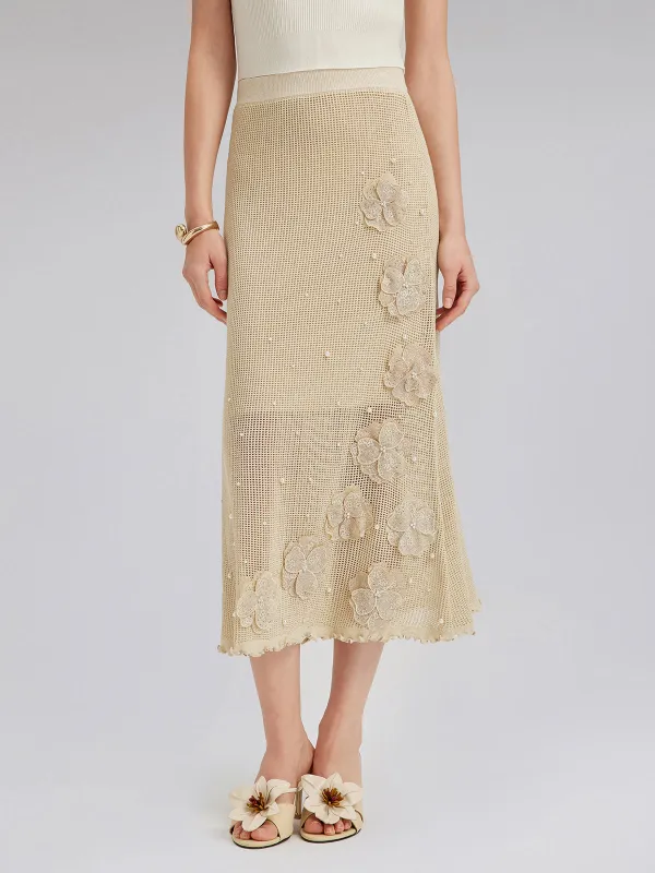 Hand-Lace Beaded Knit Skirt sold by Rich Radi Q's