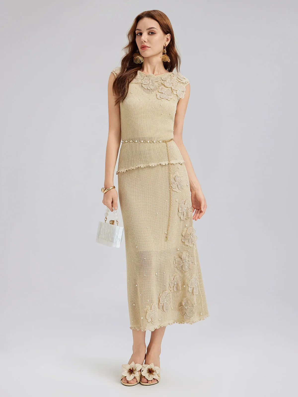 Hand-Lace Beaded Knit Skirt sold by Rich Radi Q's product image thumbnail 2