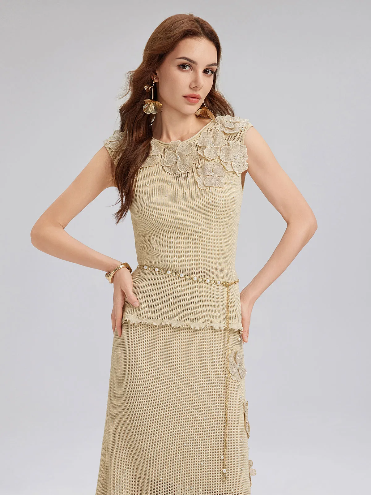 Hand-Lace Beaded Knit Top sold by Rich Radi Q's