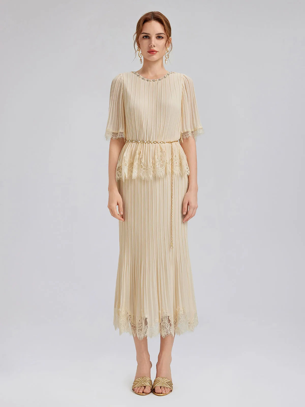 Pleated Lace Stretch Waist Set sold by Rich Radi Q's product image thumbnail 2