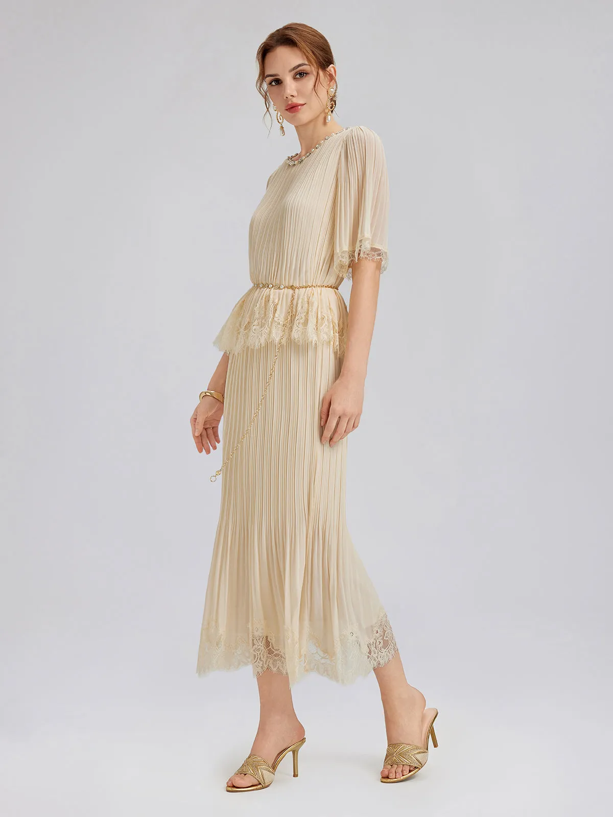 Pleated Lace Stretch Waist Set sold by Rich Radi Q's product image thumbnail 4