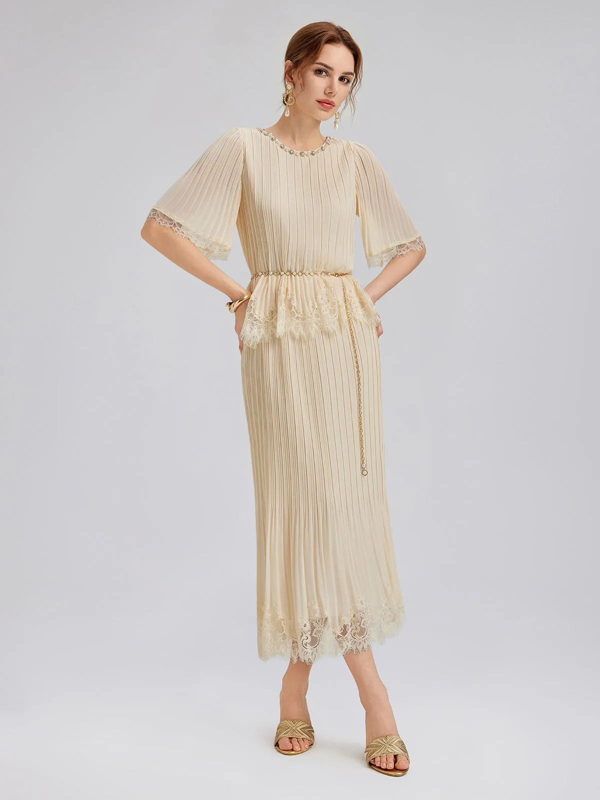 Pleated Lace Stretch Waist Set sold by Rich Radi Q's product image thumbnail 5