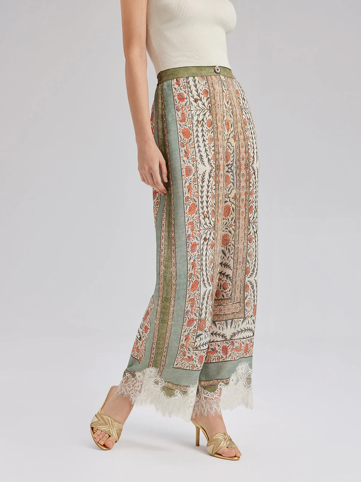 Botanical Lace Trim Resort Pants sold by Rich Radi Q's product image thumbnail 4