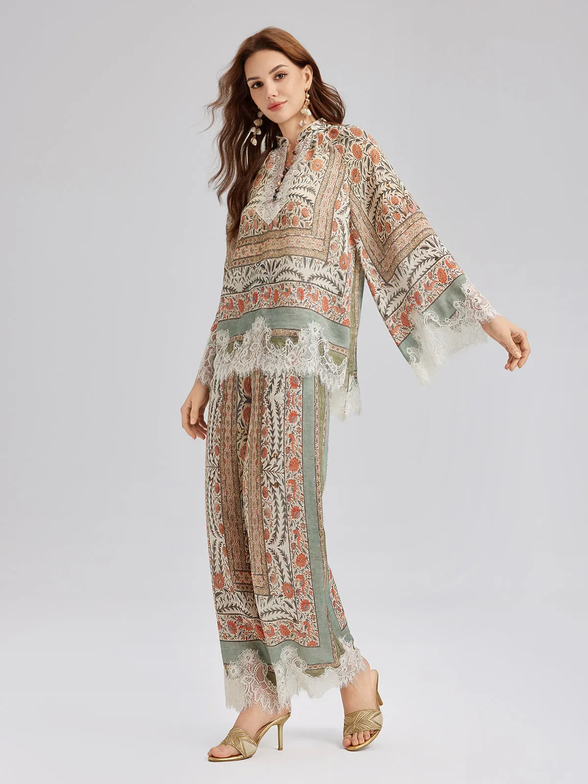 Botanical Lace Trim Resort Pants sold by Rich Radi Q's product image thumbnail 3