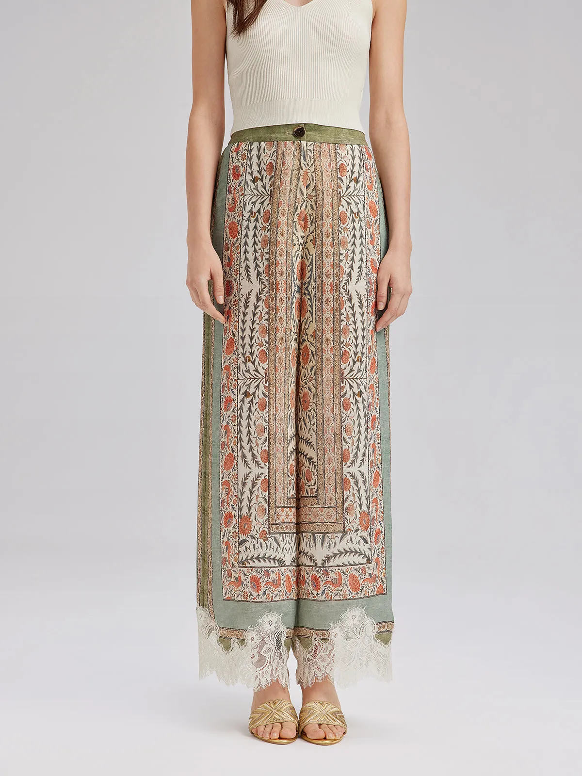 Botanical Lace Trim Resort Pants sold by Rich Radi Q's product image thumbnail 5