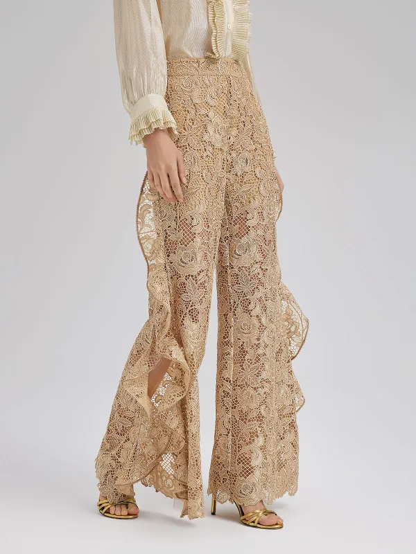 Handcrafted Ribbed Lace Ruffle Pants sold by Rich Radi Q's