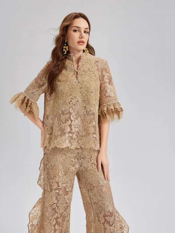 Handcrafted Ribbed Lace Bohemian Top sold by Rich Radi Q's