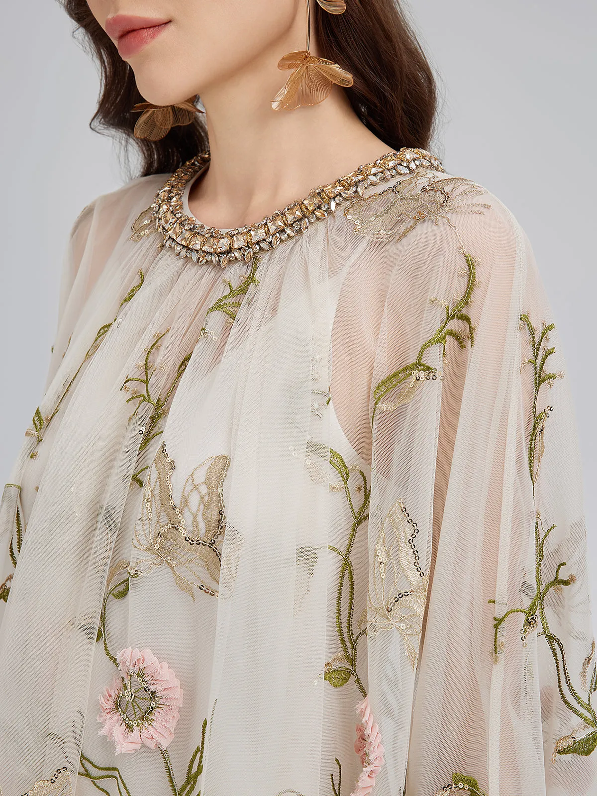 3D Floral Sequin Pleated Dress sold by Rich Radi Q's product image thumbnail 4