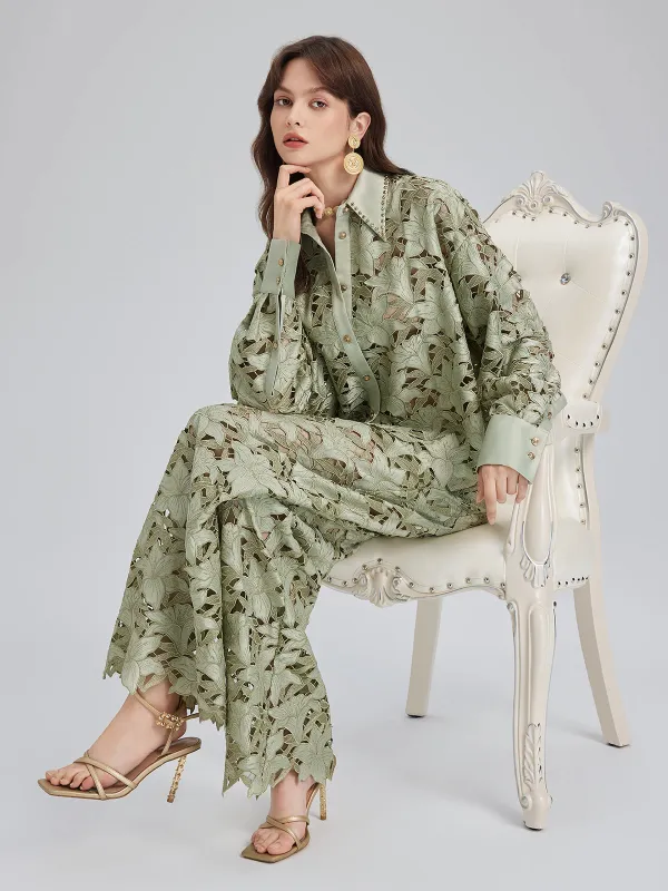 Studded Floral Cutwork Embroidery Set sold by Rich Radi Q's