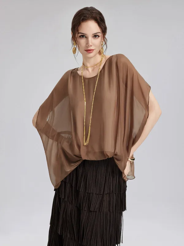 Hand-Dyed Sheer Silk Blouse sold by Rich Radi Q's