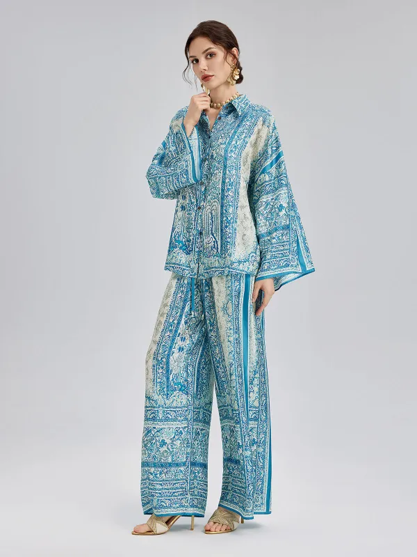 Baroque Printed Silk Lounge Set sold by Rich Radi Q's