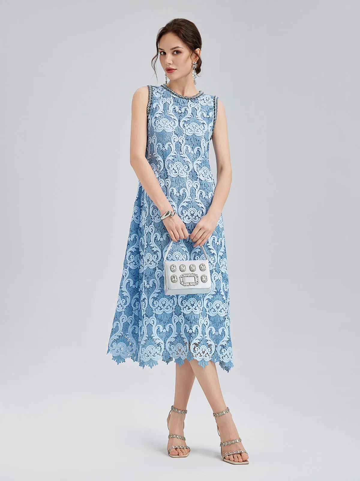 Baroque Two-Tone Lace Dress sold by Rich Radi Q's product image thumbnail 4
