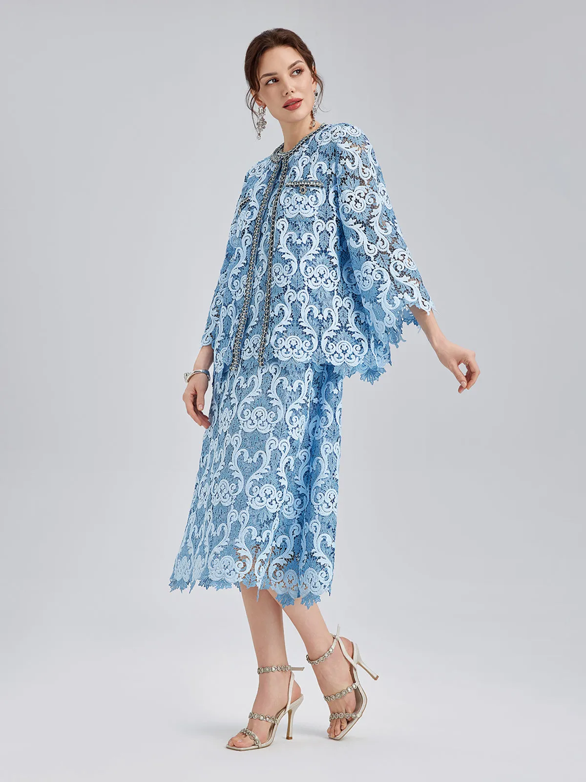 Baroque Two-Tone Lace Dress sold by Rich Radi Q's product image thumbnail 5