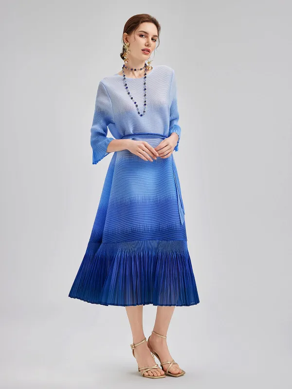 Elegant Ombre Pleated Panel Dress sold by Rich Radi Q's
