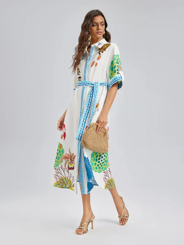 Breathable Natural Linen Printed Dress sold by Rich Radi Q's