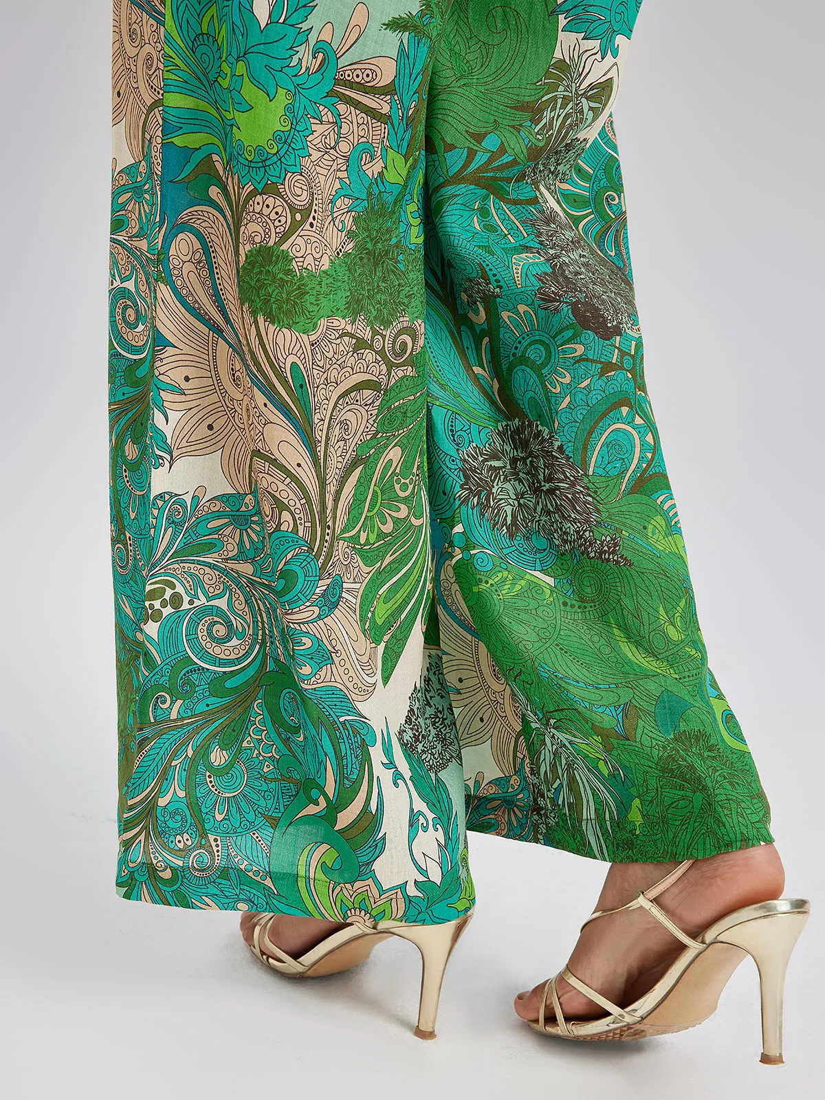 Elastic Waist Floral Printed Ramie Pants sold by Rich Radi Q's product image thumbnail 5