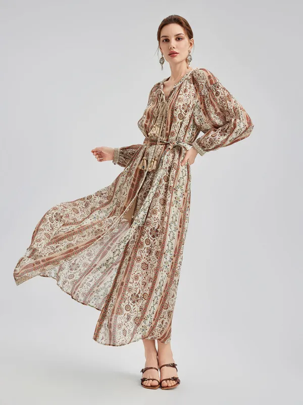 Breathable Ethnic Print Ramie Dress sold by Rich Radi Q's
