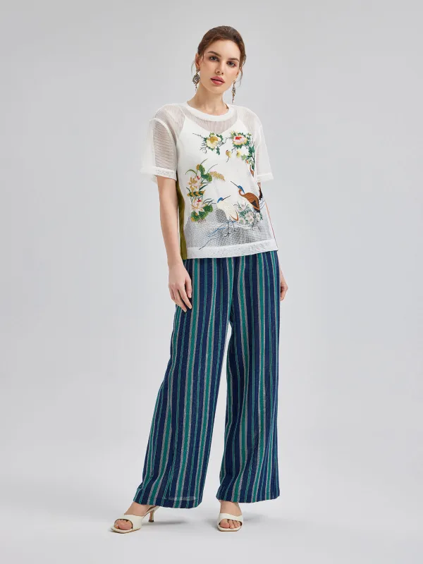 Lightweight Striped Elastic Waist Pants sold by Rich Radi Q's